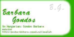 barbara gondos business card